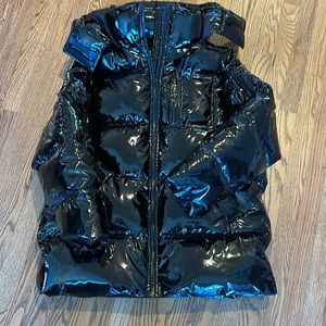 NWOT black patent puffer coat from The Kooples in Sz large